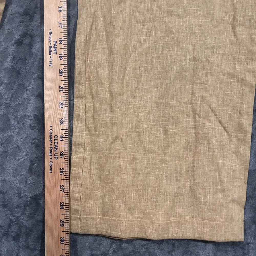 Rocawear Mens Tan Linen Blend Wide Leg Pants Y2K Baggy Khaki Trousers 36x36